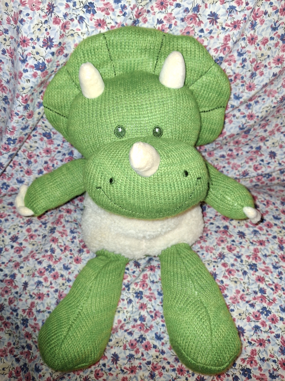 Green Plush Triceratops Stuffed Animal